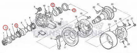 Ford ZF Parking Brake Bearing & Seal Kit 1988-2002 Transmission Mounted Brake