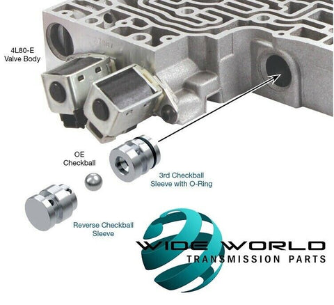 4L80E 4L85E 3rd & Reverse Checkball Sleeve Kit (34200-47K) (1995-Up)